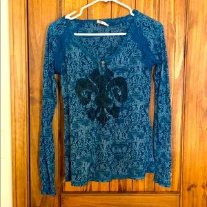 Silver long sleeve top